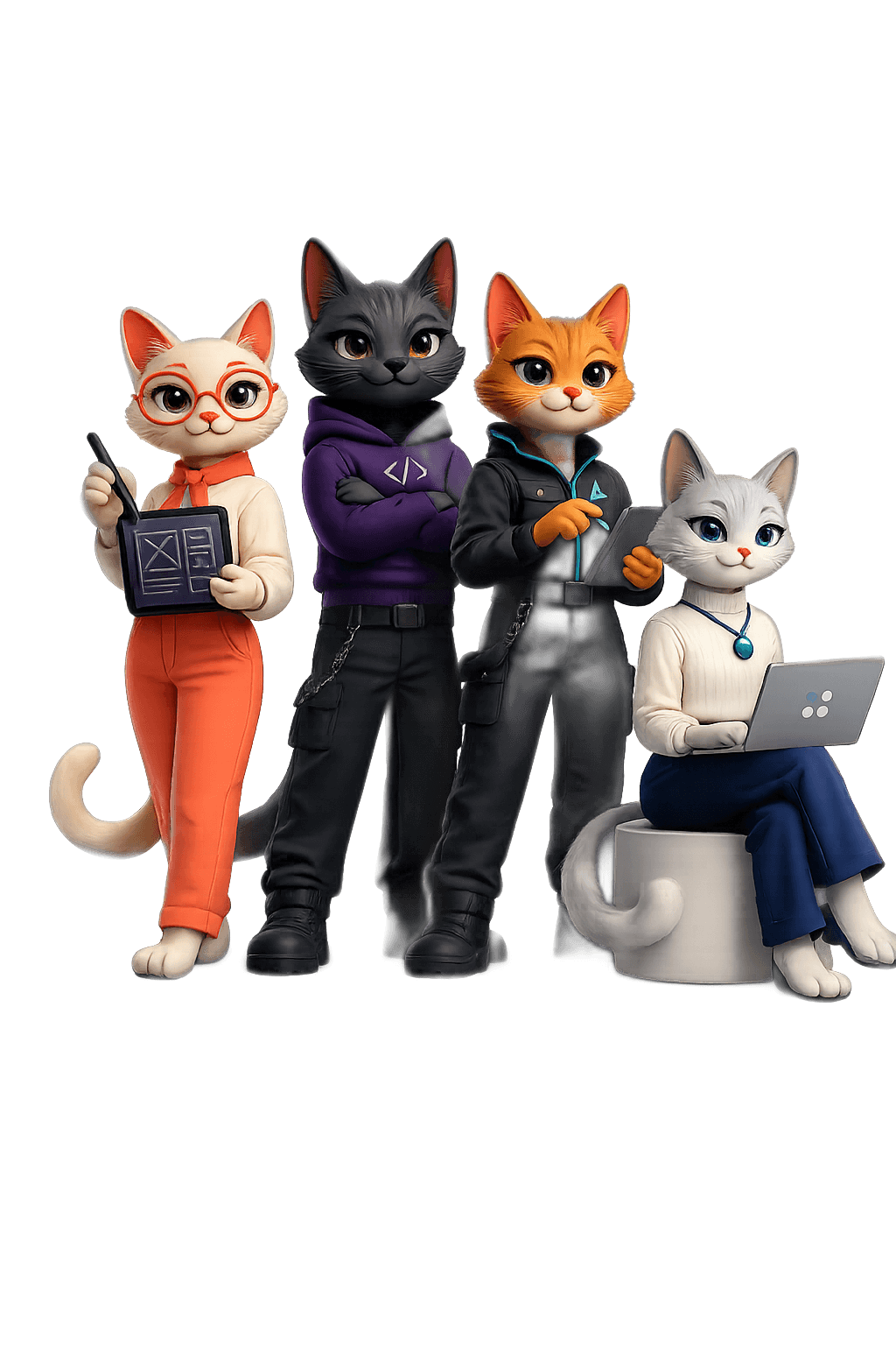 Billie, Layla, Roxanne y Lucy — el equipo 4cats